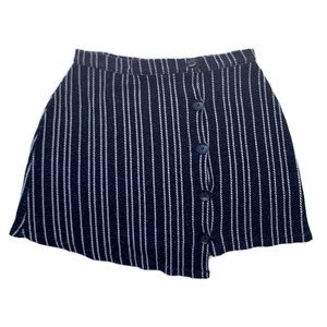 Urban Outfitters Asymmetrical Button Striped Mini Skirt Small Petite